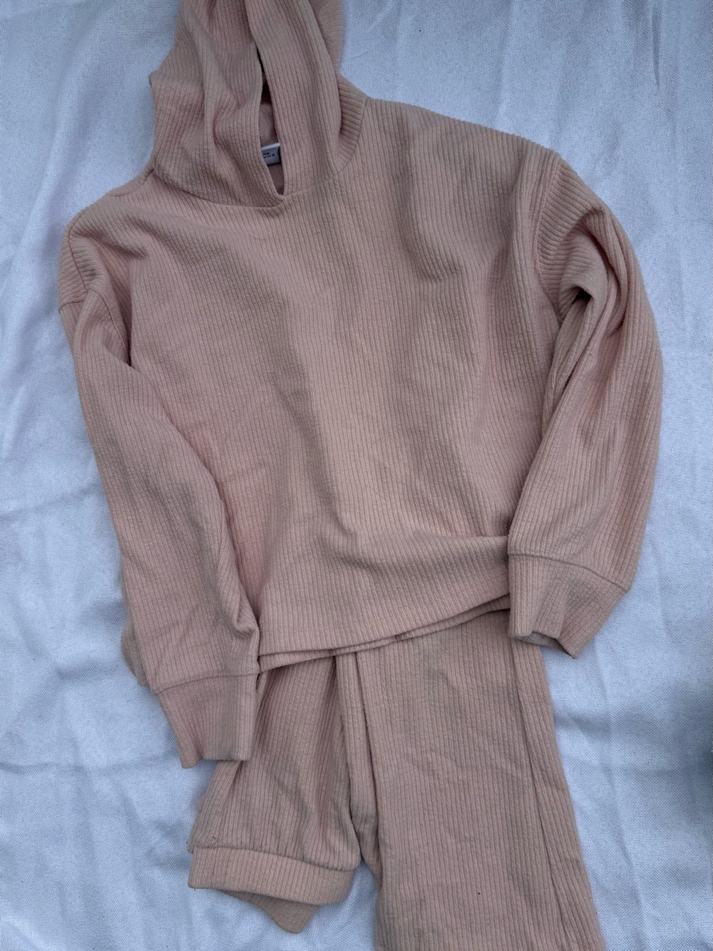 Old Navy Kids Ribbed Hoodie and Pants Set - Dusty Rose